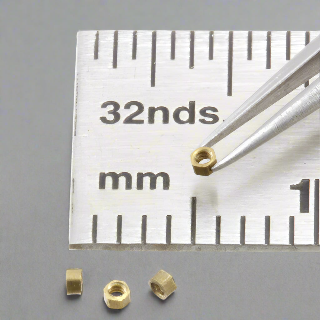 Hex Nut 0.8mm Brass (Micro Profile) – Model Motorcars